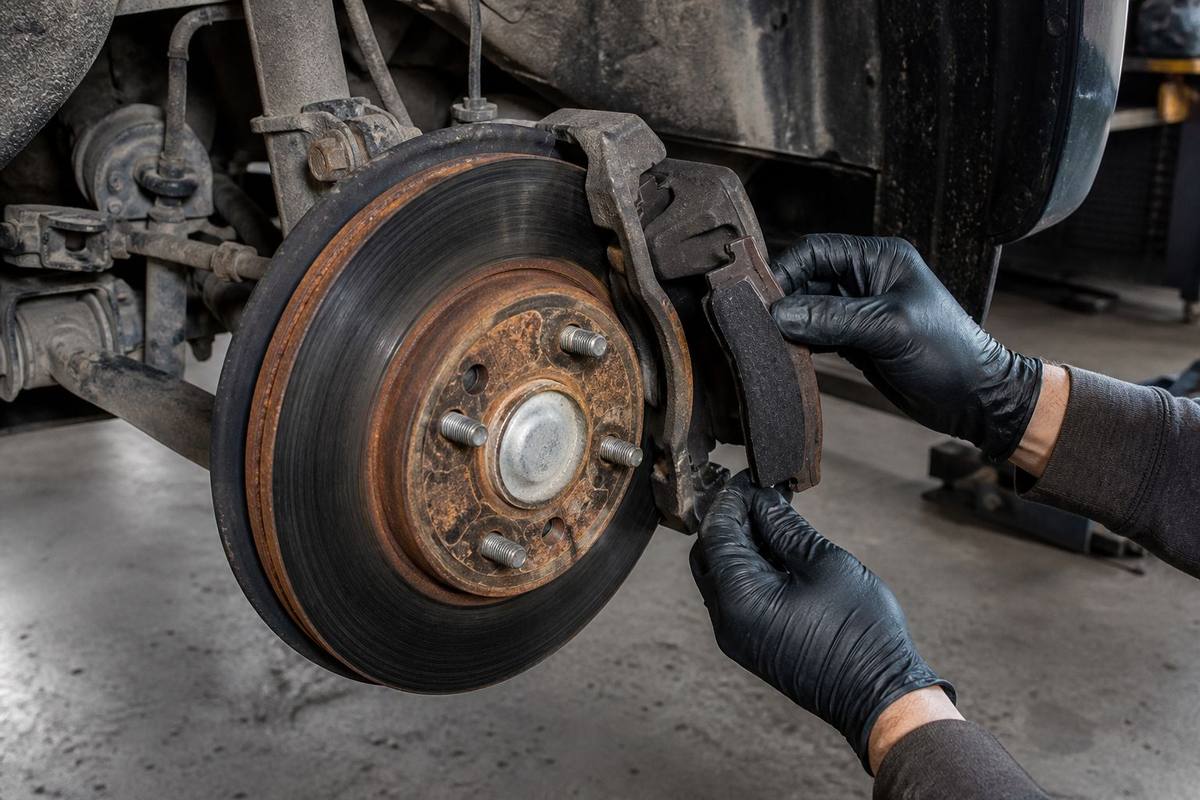 Brake work on a wheel hub